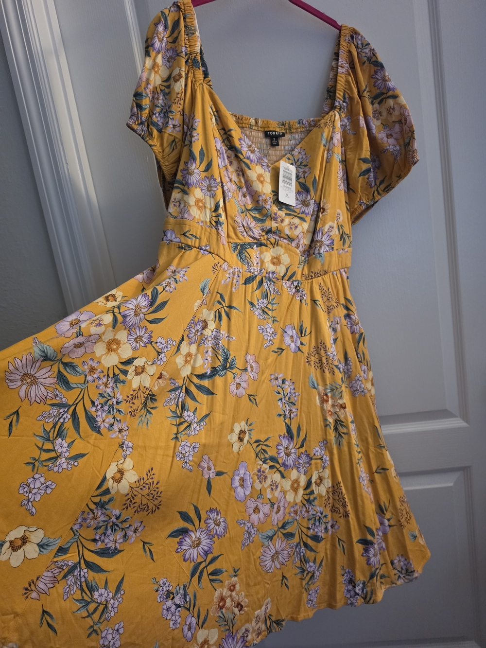 torrid Gold Floral Sweetheart Midi Dress - Picture 3 of 7